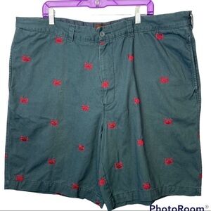 Oak Hill Bermuda Shorts Men's Crabby Crab Embroidered Gray 100% Cotton